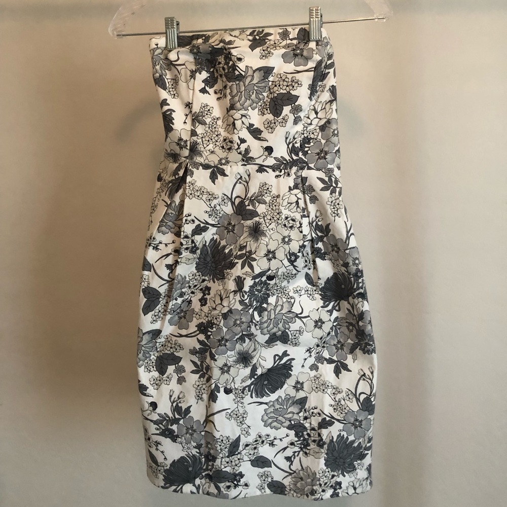 Strapless Floral Dress